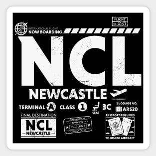 Vintage Newcastle NCL Airport Code Travel Day Retro Travel Tag UK Magnet